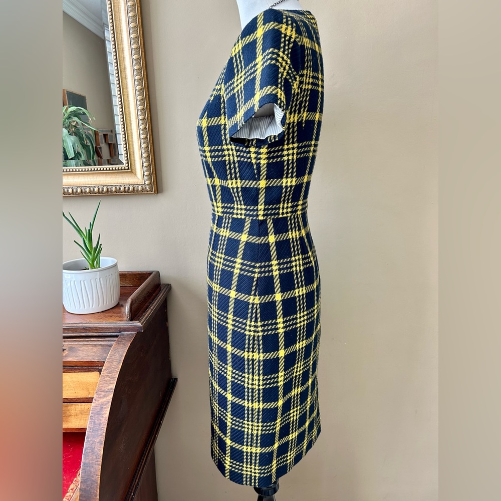 Plaid Yellow and Black Dress - Picture 6 of 9